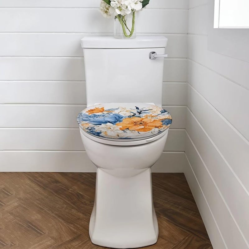 Flashideas Flower Toilet Lid Cover Bathroom Decoration Accessories Bathroom Toilet Lid Soft Plush Seat Covers Seat Covers Fits Most Lids for Accessories Decor - Image 2